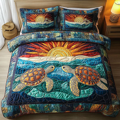 Serenity Shell 3-Piece Quilted Bedding Set NCU0PT3543