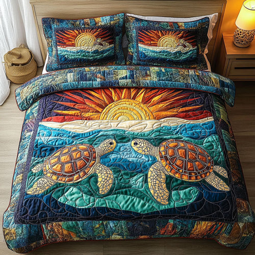 Serenity Shell 3-Piece Quilted Bedding Set NCU0PT3543