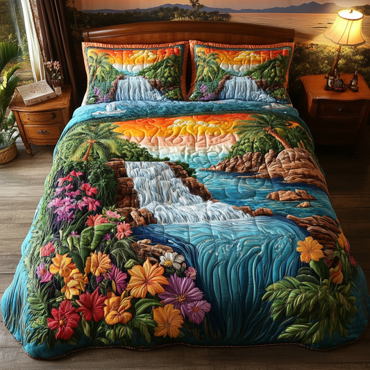 Serenity Tropic 3-Piece Quilted Bedding Set NCU0VL2434