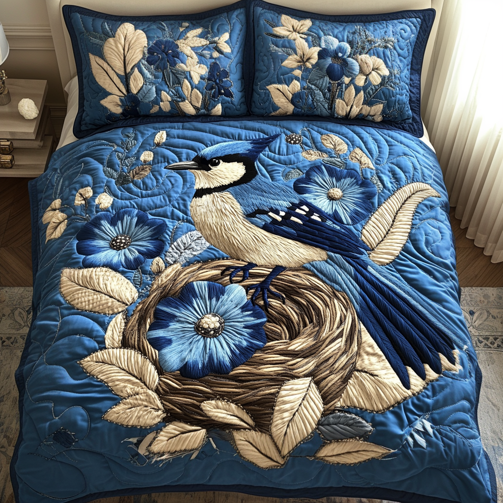 Serenity Wings 3-Piece Quilted Bedding Set NCU0VH4261