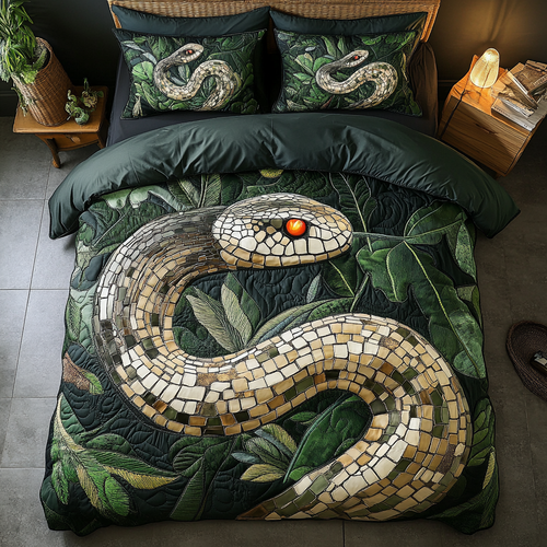 Serpent Spiral 3-Piece Quilted Bedding Set NCU0DK3696