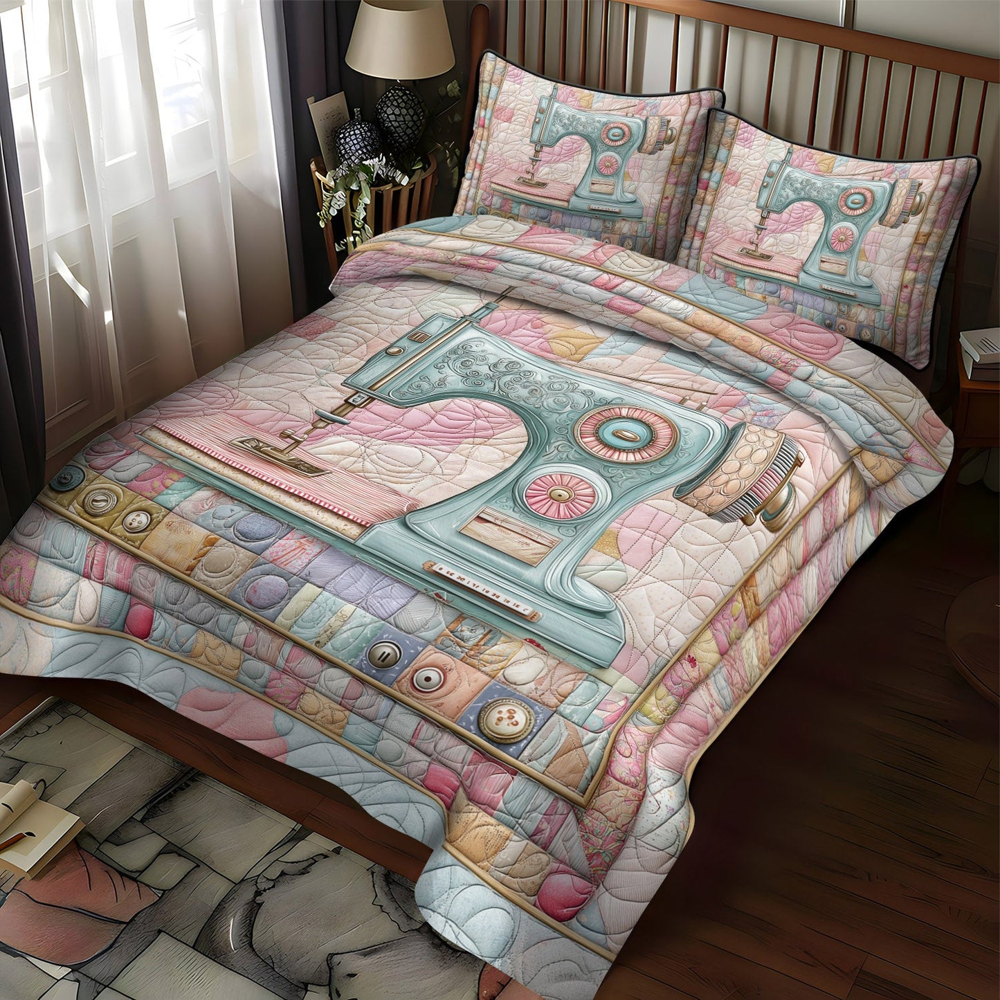 Sew Sweet 3-Piece Quilted Bedding Set NCU0TL2145