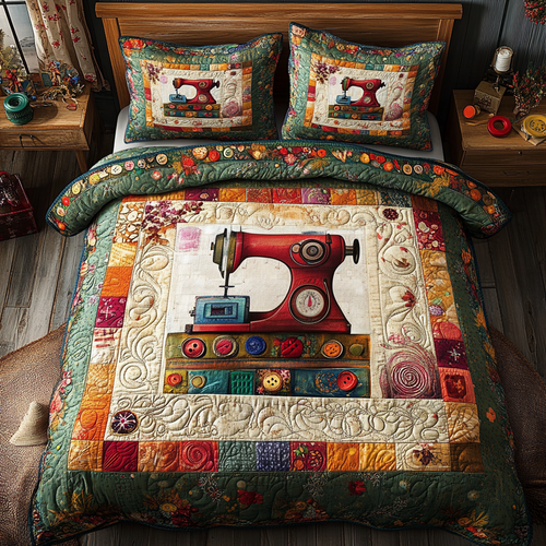 Sewing Serenity 3-Piece Quilted Bedding Set NCU0TL2128