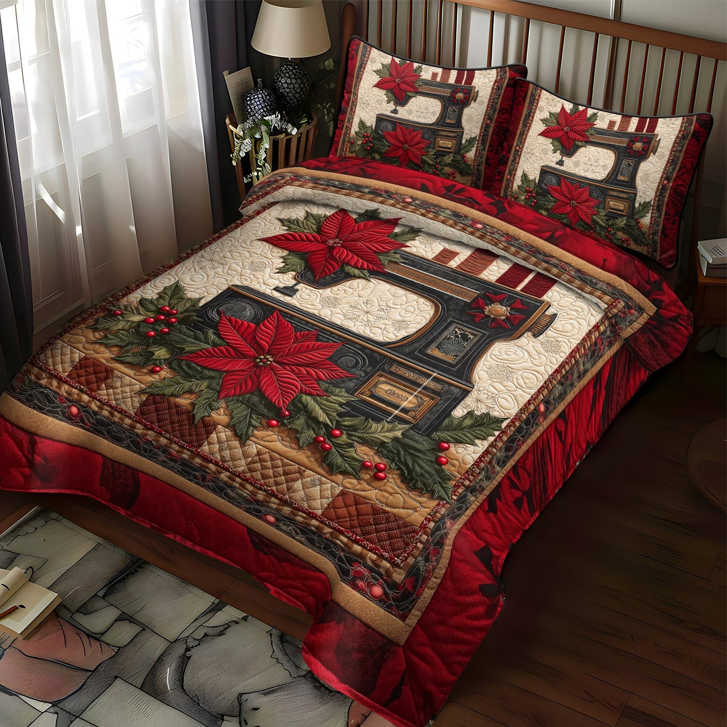 Sewing Serenity 3-Piece Quilted Bedding Set NCU0TL2144