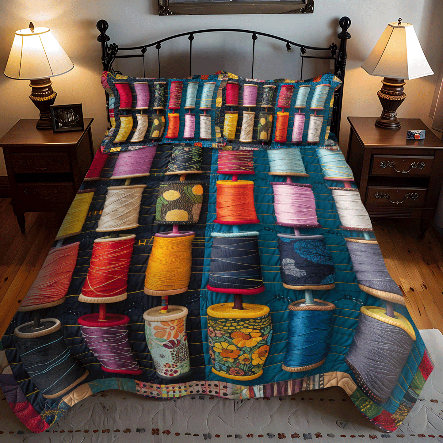 Sewing Studio 3-Piece Quilted Bedding Set NCU0TH1297