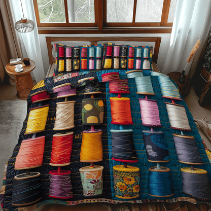Sewing Studio 3-Piece Quilted Bedding Set NCU0TH1297