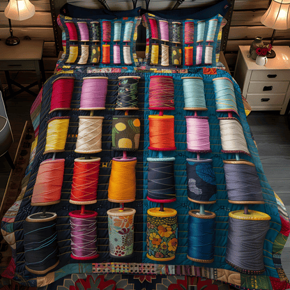Sewing Studio 3-Piece Quilted Bedding Set NCU0TH1297