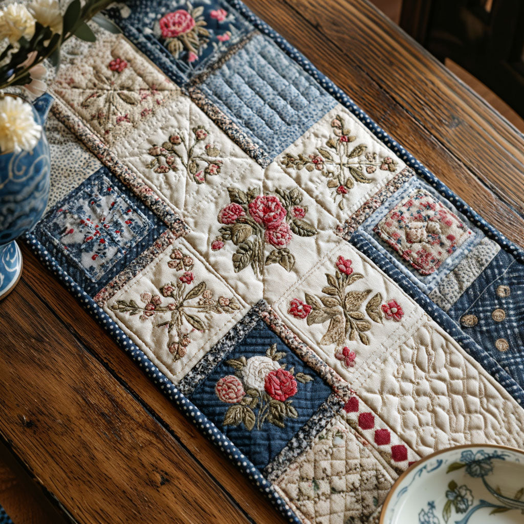 Shabby Chic Rosefield Quilted Table Runner NCU0PT11250