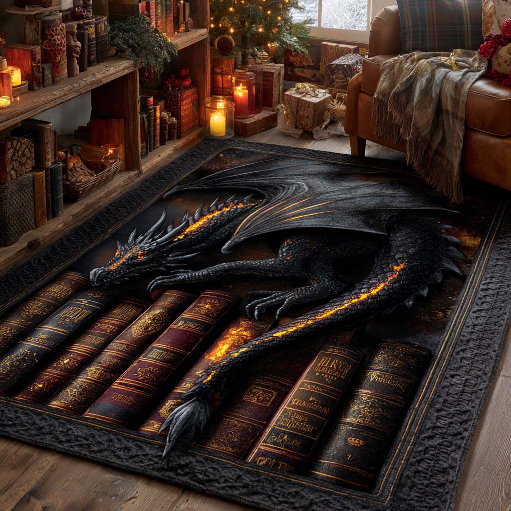 Shadow Ember Dragon Area Rug NCU0XD2167