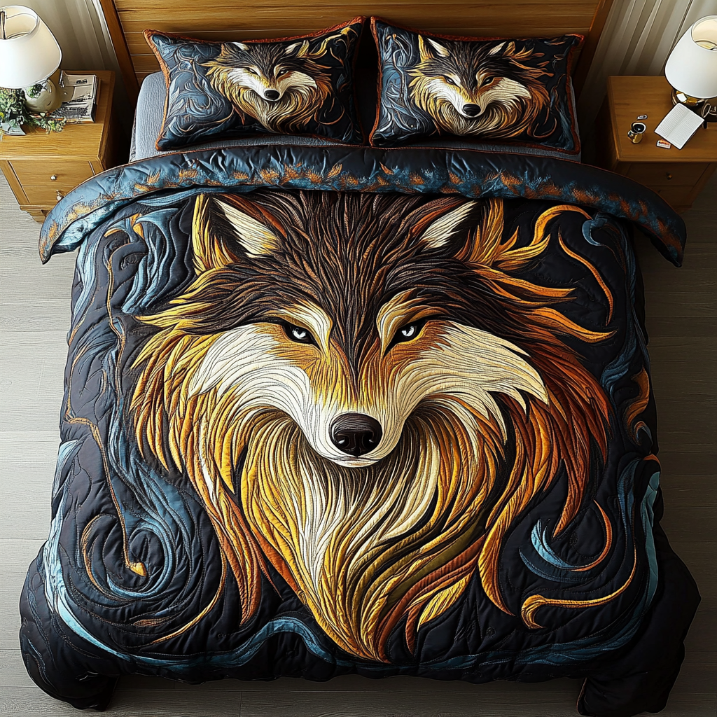 Shadow Fang 3-Piece Quilted Bedding Set NCU0DK4439 – Vantique