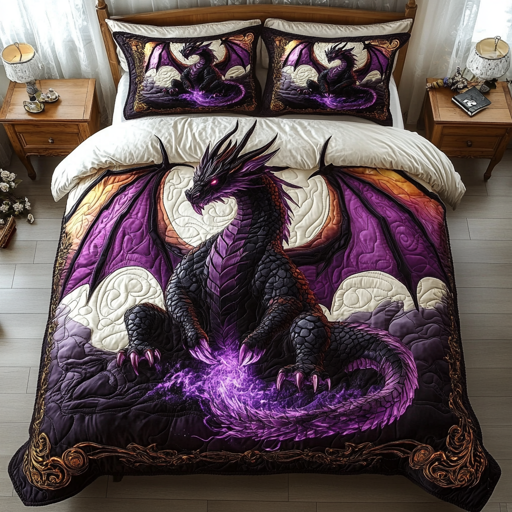 Shadow Flame 3-Piece Quilted Bedding Set NCU0NT3809
