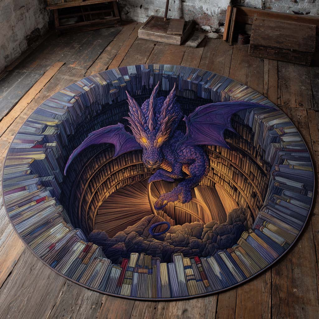 Shadow Flame Quilted Round Mat NCU0XD1006