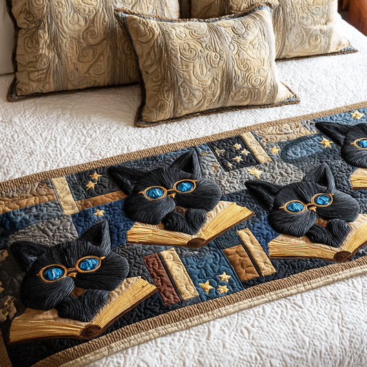 Shadow Page Cat Quilted Bed Runner NCU0TD1590