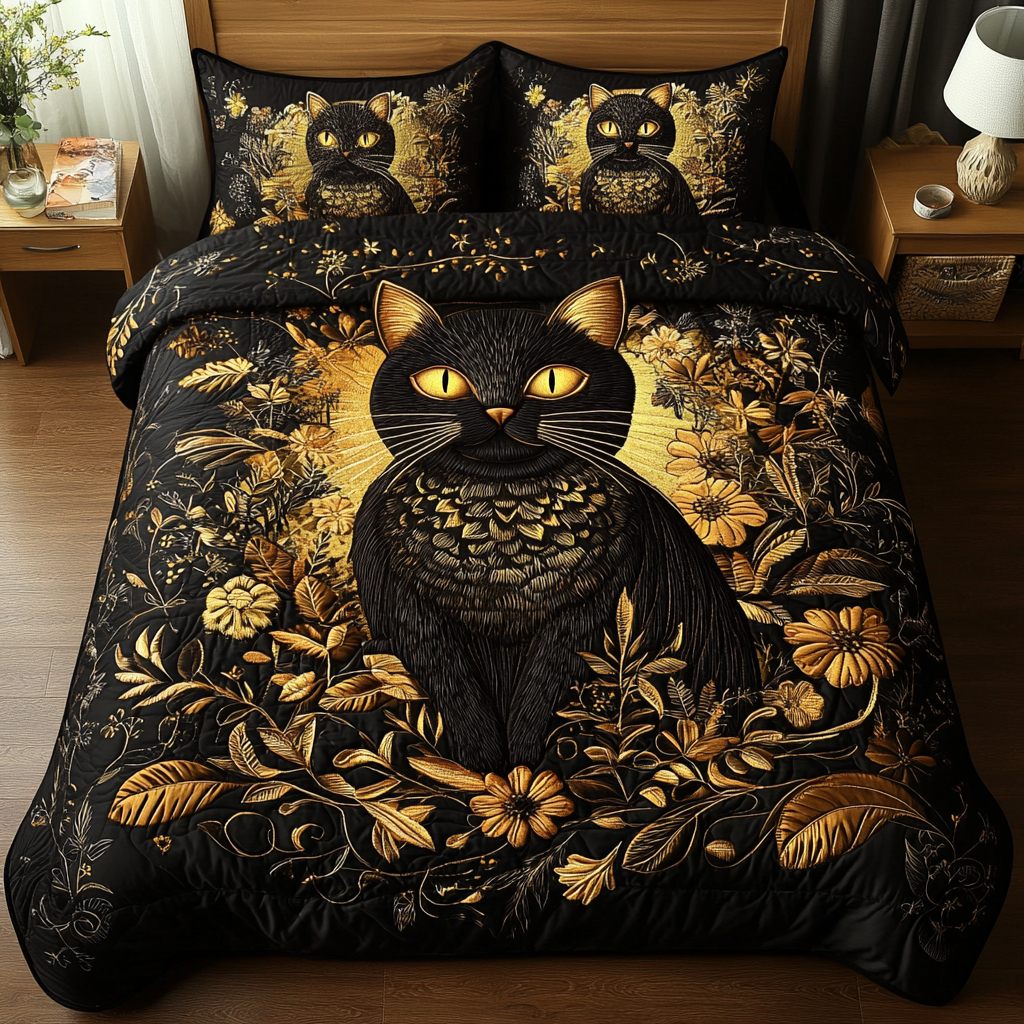 Shadow Paws 3-Piece Quilted Bedding Set NCU0DK2503 – Vantique