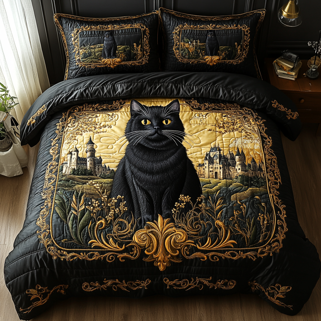 Shadow Paws 3-Piece Quilted Bedding Set NCU0DV2832 – Vantique