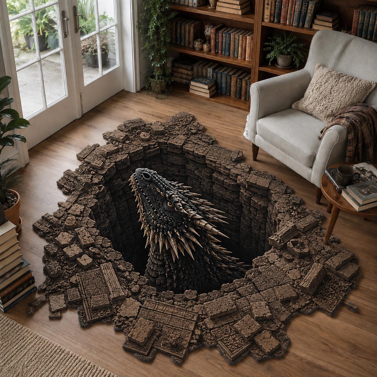 Shadow Sentinel Custom Shape Area Rug NCU0DV10028