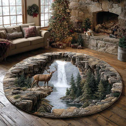 Shadow Stag Quilted Round Mat NCU0TD2077