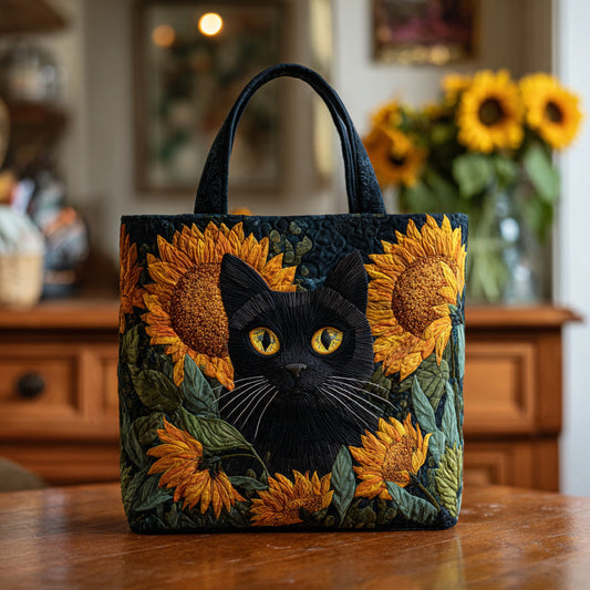 Shadow Sunflower Quilted Tote Bag NCU0HH698