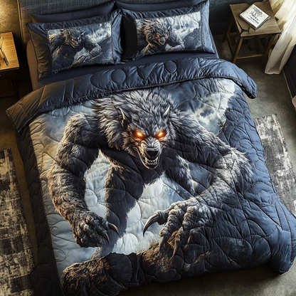 Shadow Werewolf 3-Piece Quilted Bedding Set NCU0DK7928