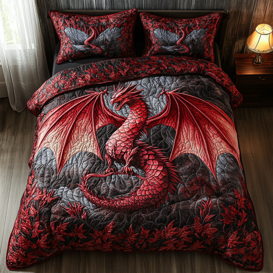Shadow Wing 3-Piece Quilted Bedding Set NCU0DK4846