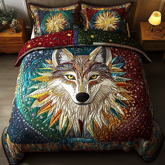 Shadow Wolf 3-Piece Quilted Bedding Set NCU0DK4153