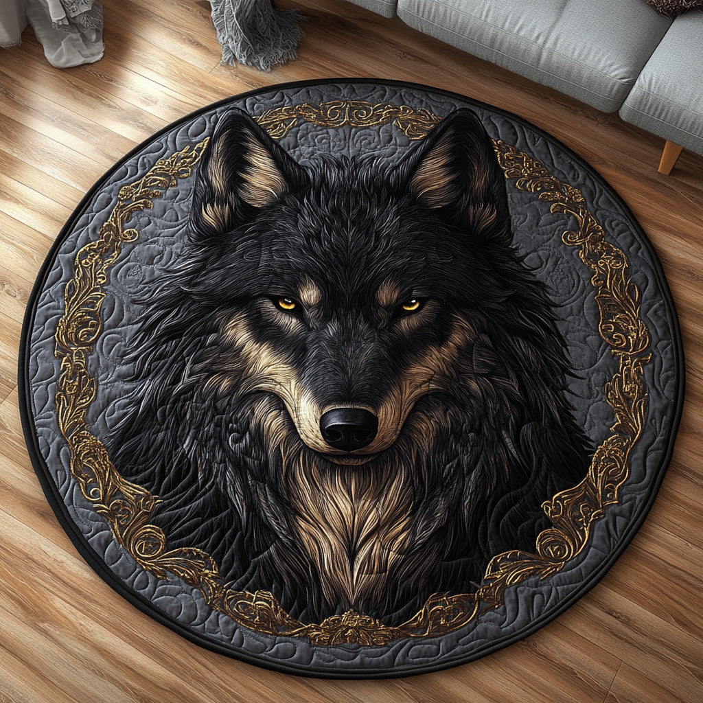 Shadow Wolf Quilted Round Mat NCU0DV6519