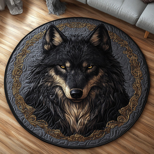 Shadow Wolf Quilted Round Mat NCU0DV6519