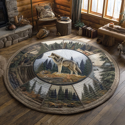 Shadow Wolf Quilted Round Mat NCU0TD2083