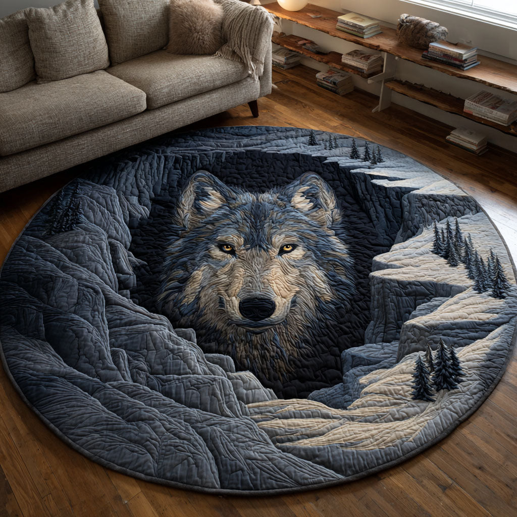 Shadow Wolf Quilted Round Mat NCU0TV1430