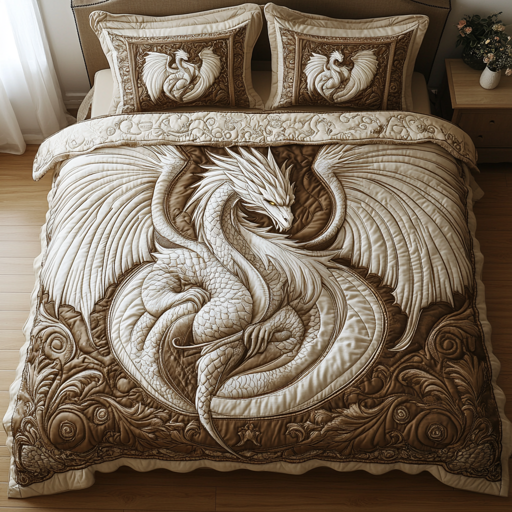 Dragon v2 3-Piece Quilted Bedding Set NCU0VT184