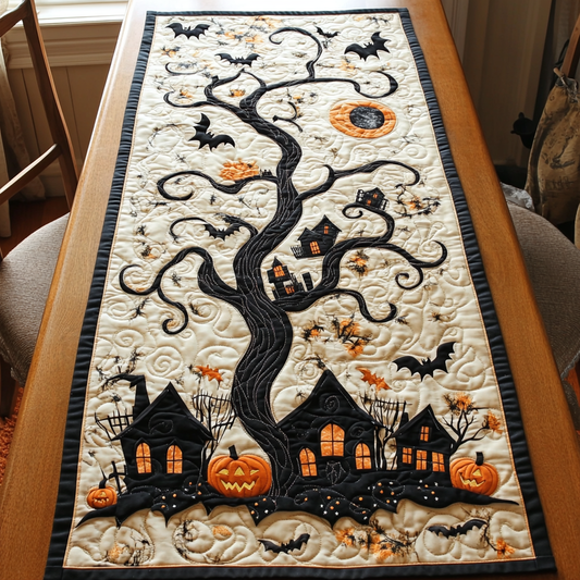 Shadowed Night Quilted Table Runner NCU0DK9378