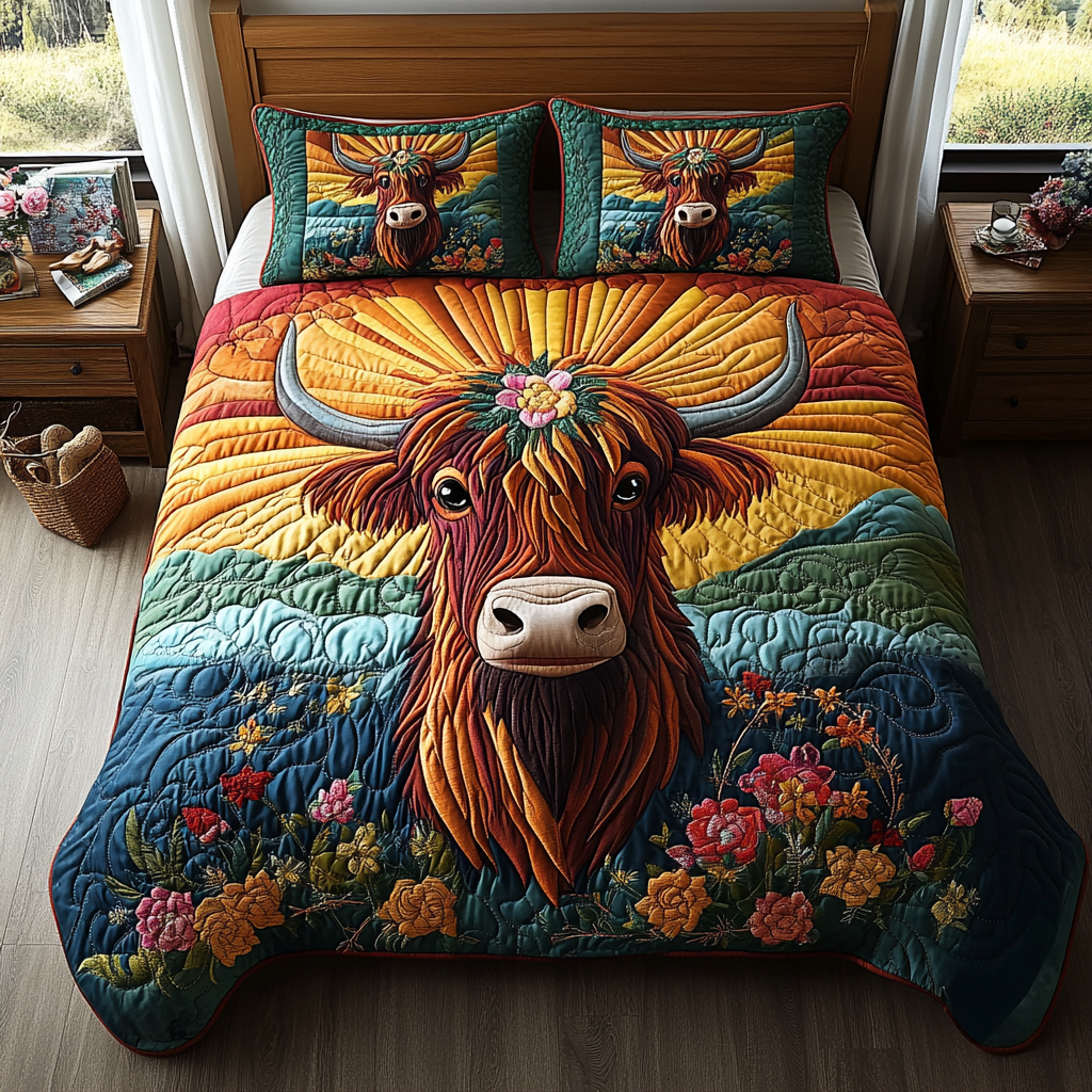 Shaggy Majesty 3-Piece Quilted Bedding Set NCU0DV3227