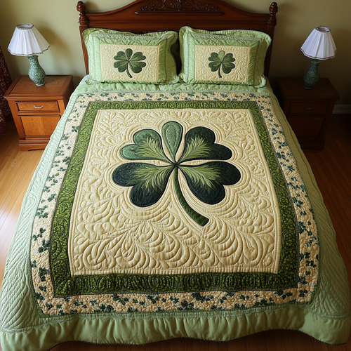 Shamrock Charm 3-Piece Quilted Bedding Set NCU0VH1941