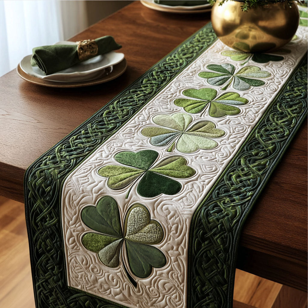 Shamrock Charm Quilted Table Runner NCU0NT12051