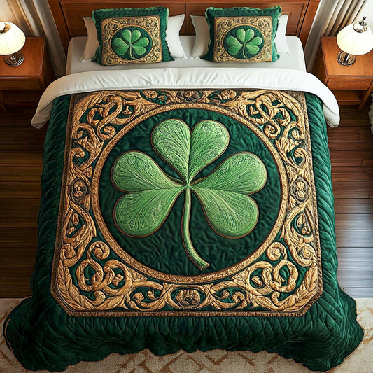Shamrock Dreams 3-Piece Quilted Bedding Set NCU0NT2399
