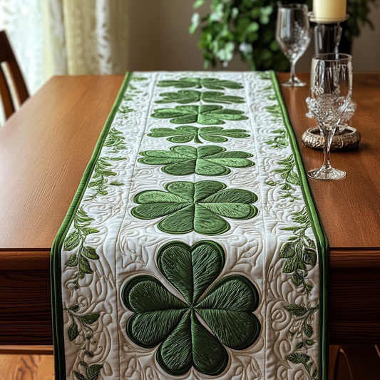 Shamrock Path Quilted Table Runner NCU0VH2538