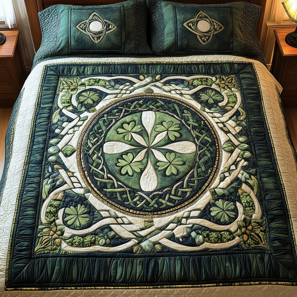 Shamrock Serenity 3-Piece Quilted Bedding Set NCU0TL2001