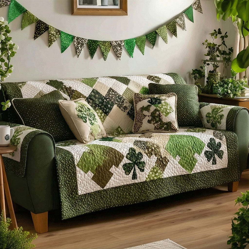 Shamrock Touch Quilted Sofa Cover NCU0NT12036
