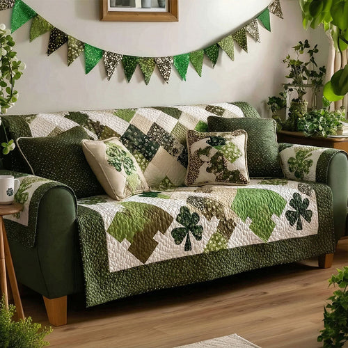 Shamrock Touch Quilted Sofa Cover NCU0NT12036