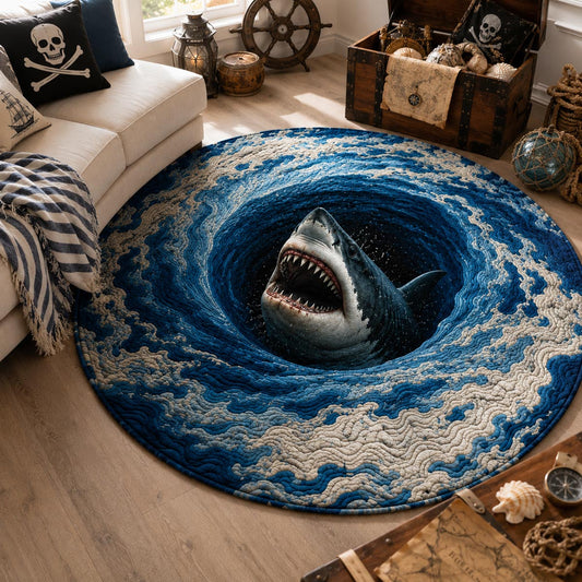 Shark Abyss Quilted Round Mat NCU0DV9964