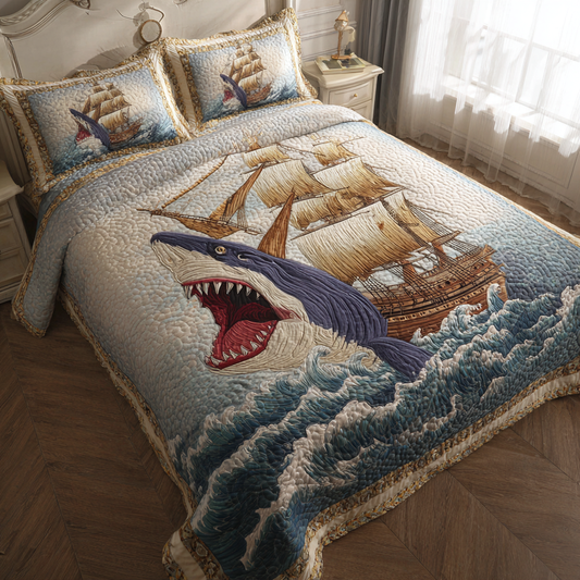 Shark Horizon 3-Piece Quilted Bedding Set NCU0DK8205