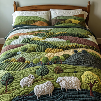 Sheep Meadow 3-Piece Quilted Bedding Set NCU0DV9037