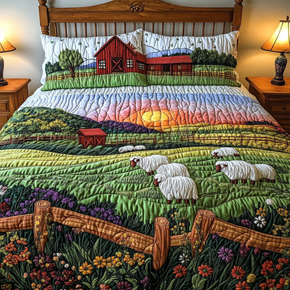 Sheep Farm 3-Piece Quilted Bedding Set NCU0DK8928
