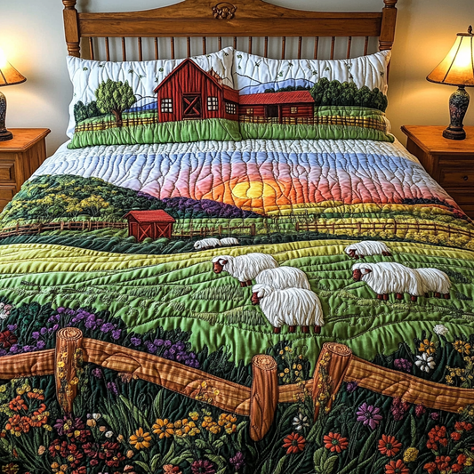 Sheep Farm 3-Piece Quilted Bedding Set NCU0DK8928