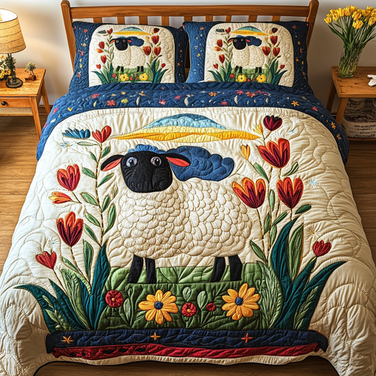 Sheep Meadow 3-Piece Quilted Bedding Set NCU0VH3324