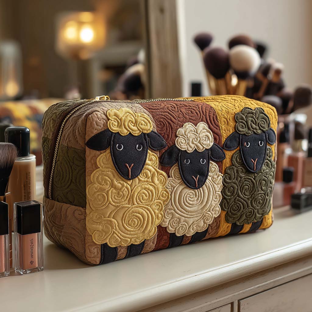 Sheep Quilted Makeup Bag NCU0VT287