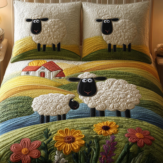 Sheep Village Quilted Bedding Set NCU0TH3057