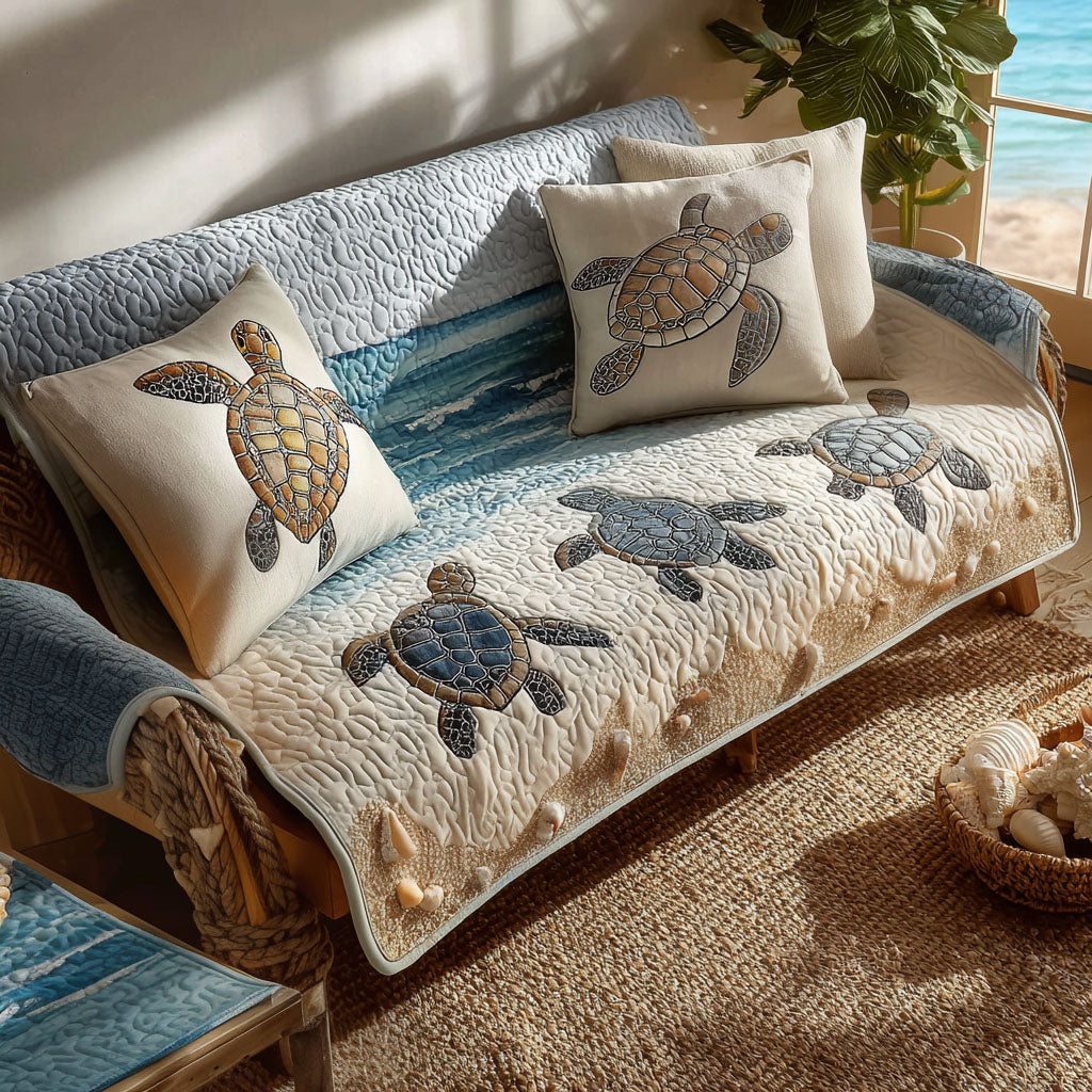 Shell Dreamscape Quilted Sofa Cover NCU0PT9713