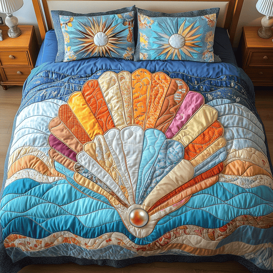 Shell Glow Quilted Bedding Set NCU0TH2695