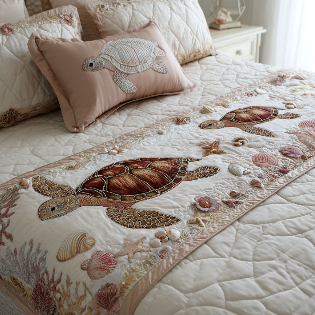 Shell Harmony Quilted Bed Runner NCU0PT10854
